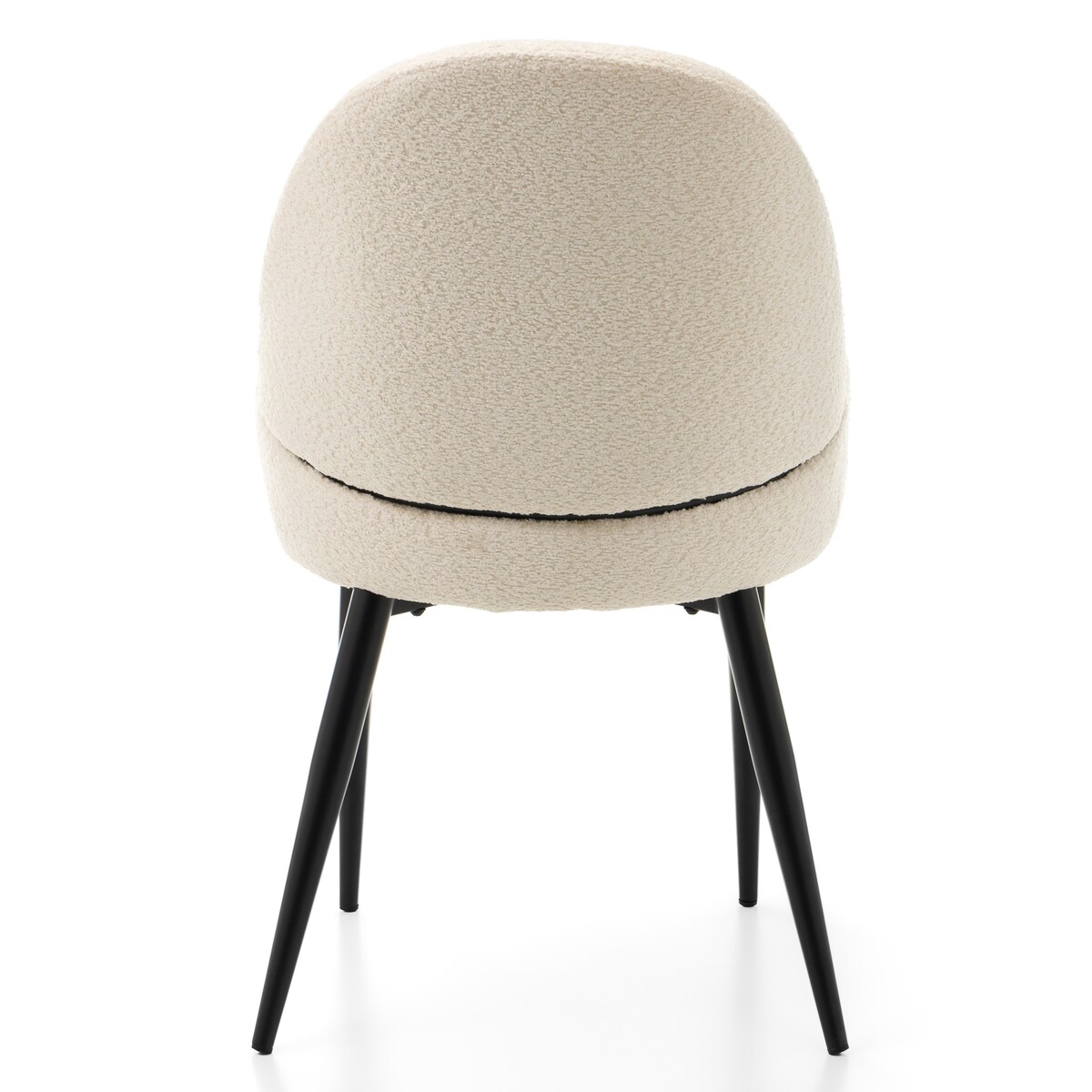 Krzesło tapicerowane boucle do salonu BERGAMO jasnobeżowe