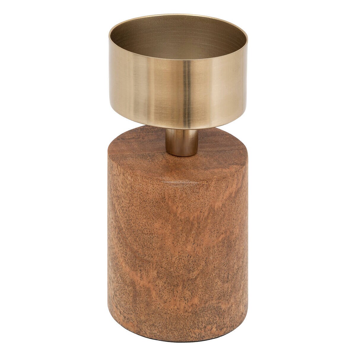 Świeczniki na jedną świecę z drewna mango, 2 sztuki