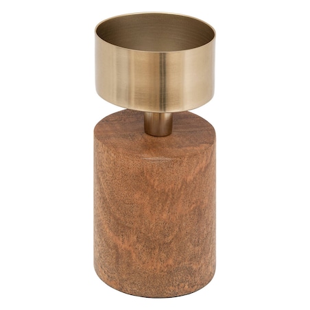 Świeczniki na jedną świecę z drewna mango, 2 sztuki