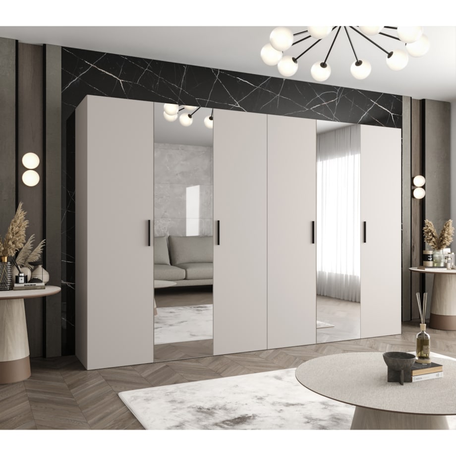 Szafa uchylna otwierana BARI 2 300 wys. 202 cm Kaszmir + u. Czarny