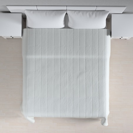 Narzuta pikowana w pasy 130x210 gołębi srebrny z połyskiem