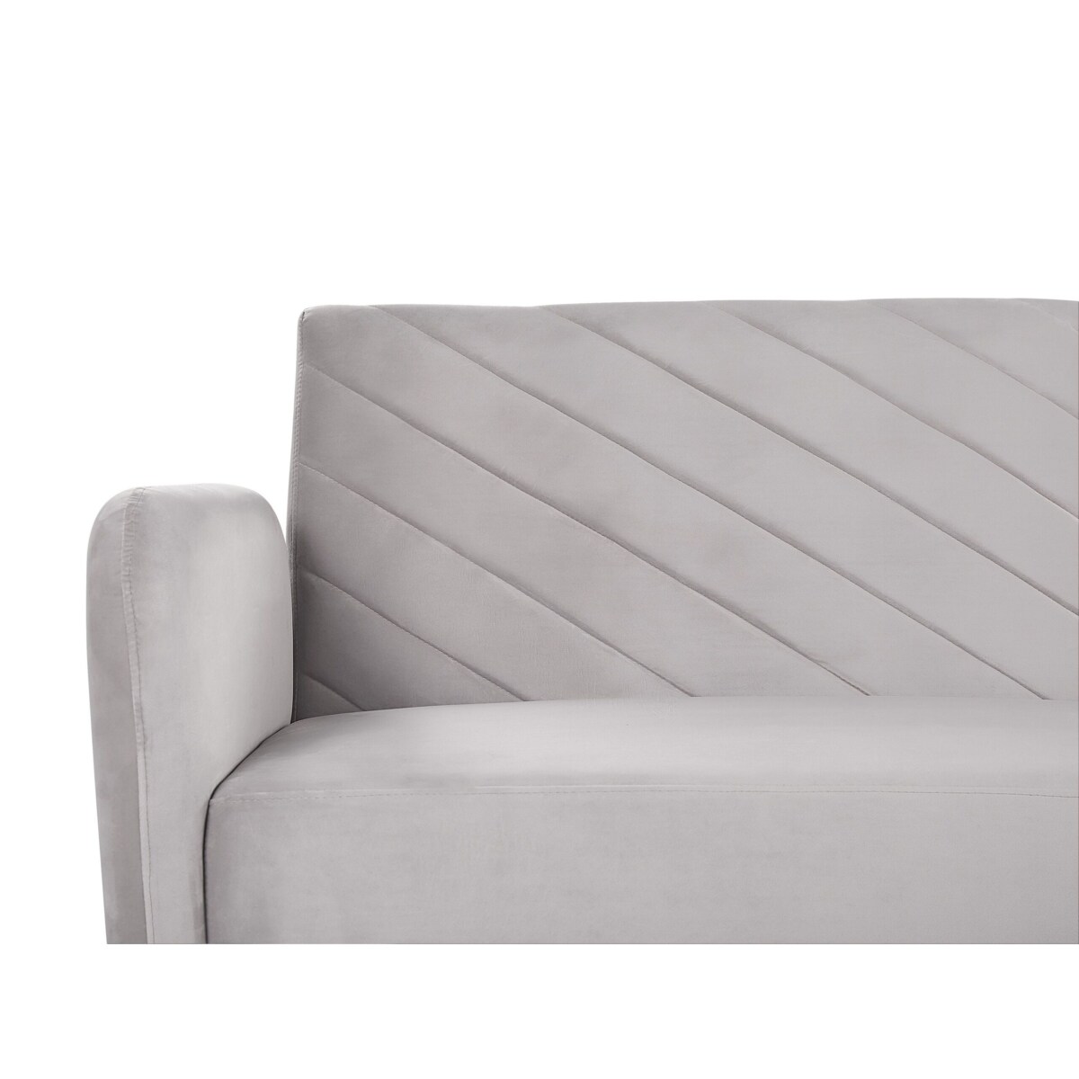 Sofa rozkładana welurowa jasnoszara SENJA