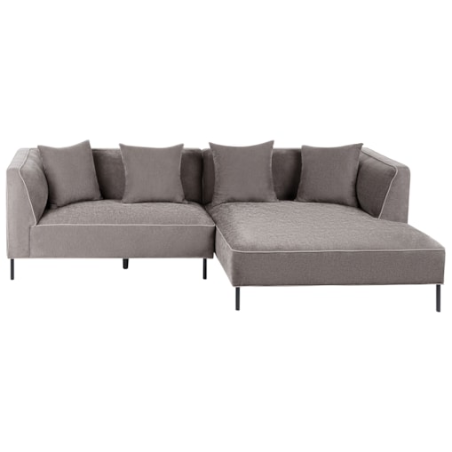 Narożnik dla 3 osób SATER Szenil Beżowoszary Lewostronny