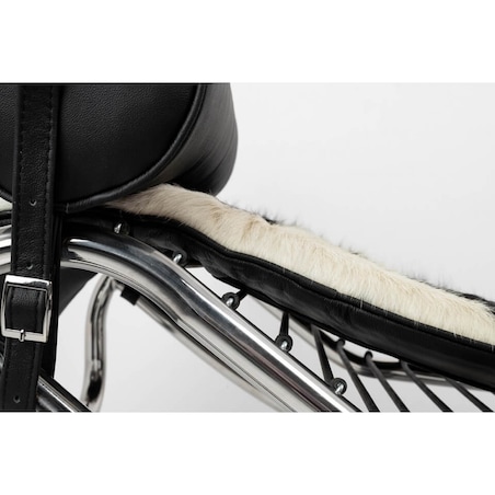 Skórzana leżanka Divano Pony KH1501100166 King Home chrom czarny biały