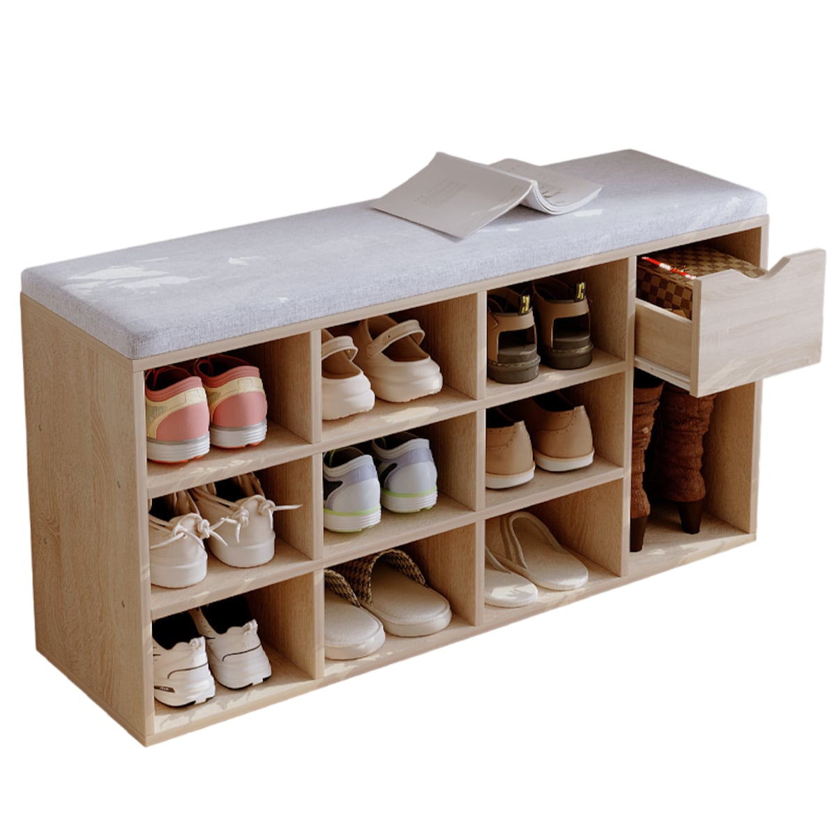 Szafka na buty z siedziskiem loft sonoma ławka przedpokój z szufladą