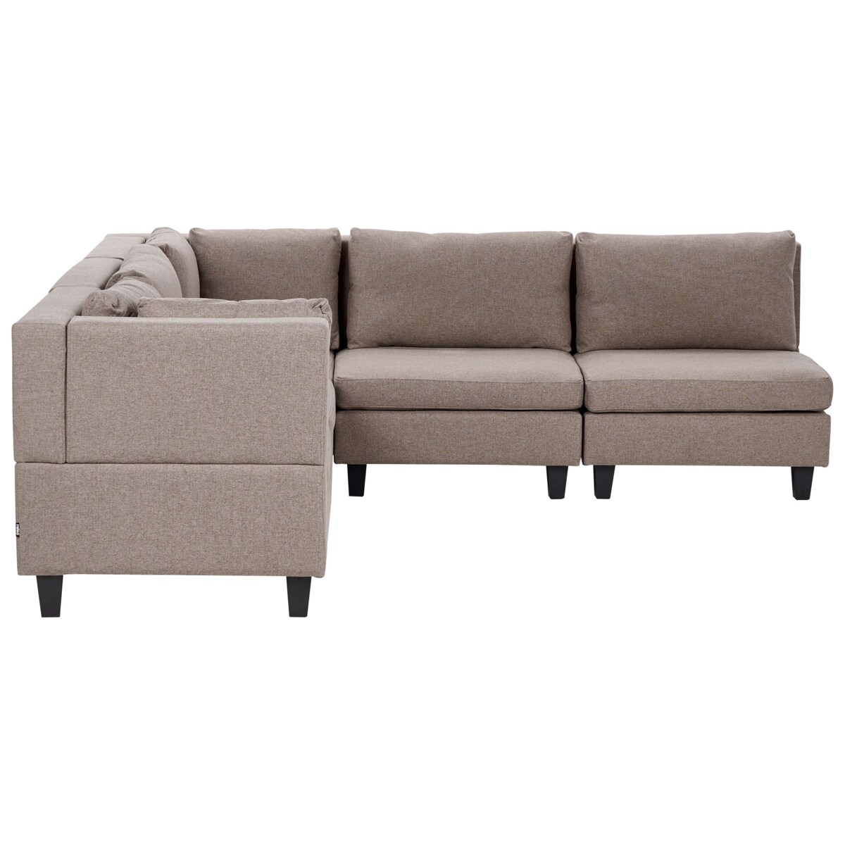 Tapicerowany prawostronny narożnik modułowy 5-osobowy brązowy UNSTAD