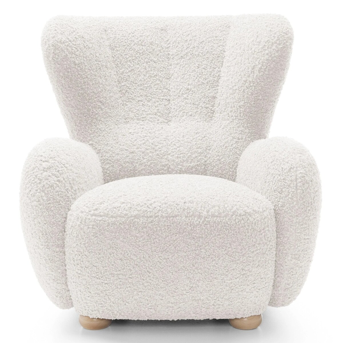 Fotel uszak boucle 91x88x100 cm POLTRONA biały