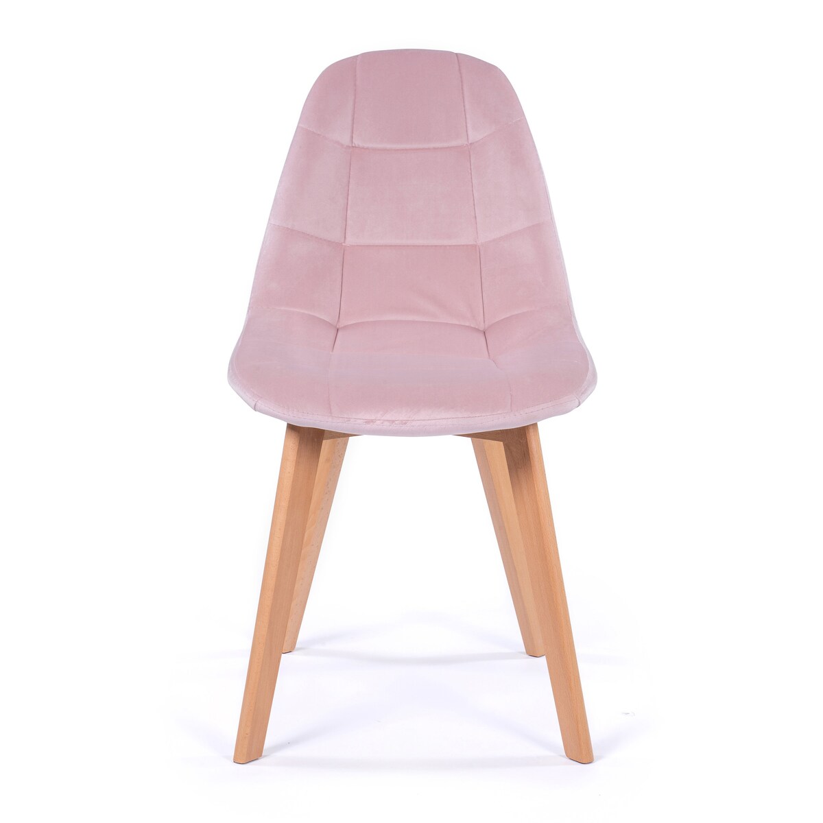 Krzesło tapicerowane skandynawskie welur VEGAS różowy