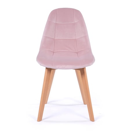Krzesło tapicerowane skandynawskie welur VEGAS różowy