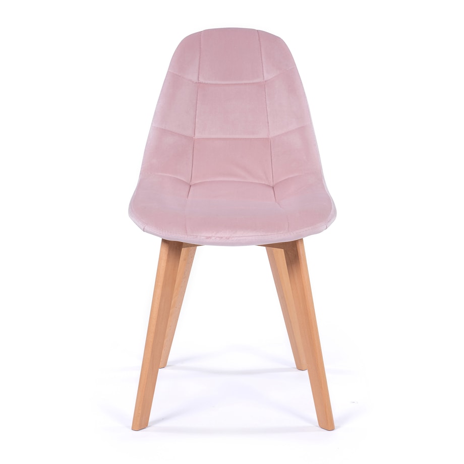 Krzesło tapicerowane skandynawskie welur VEGAS różowy