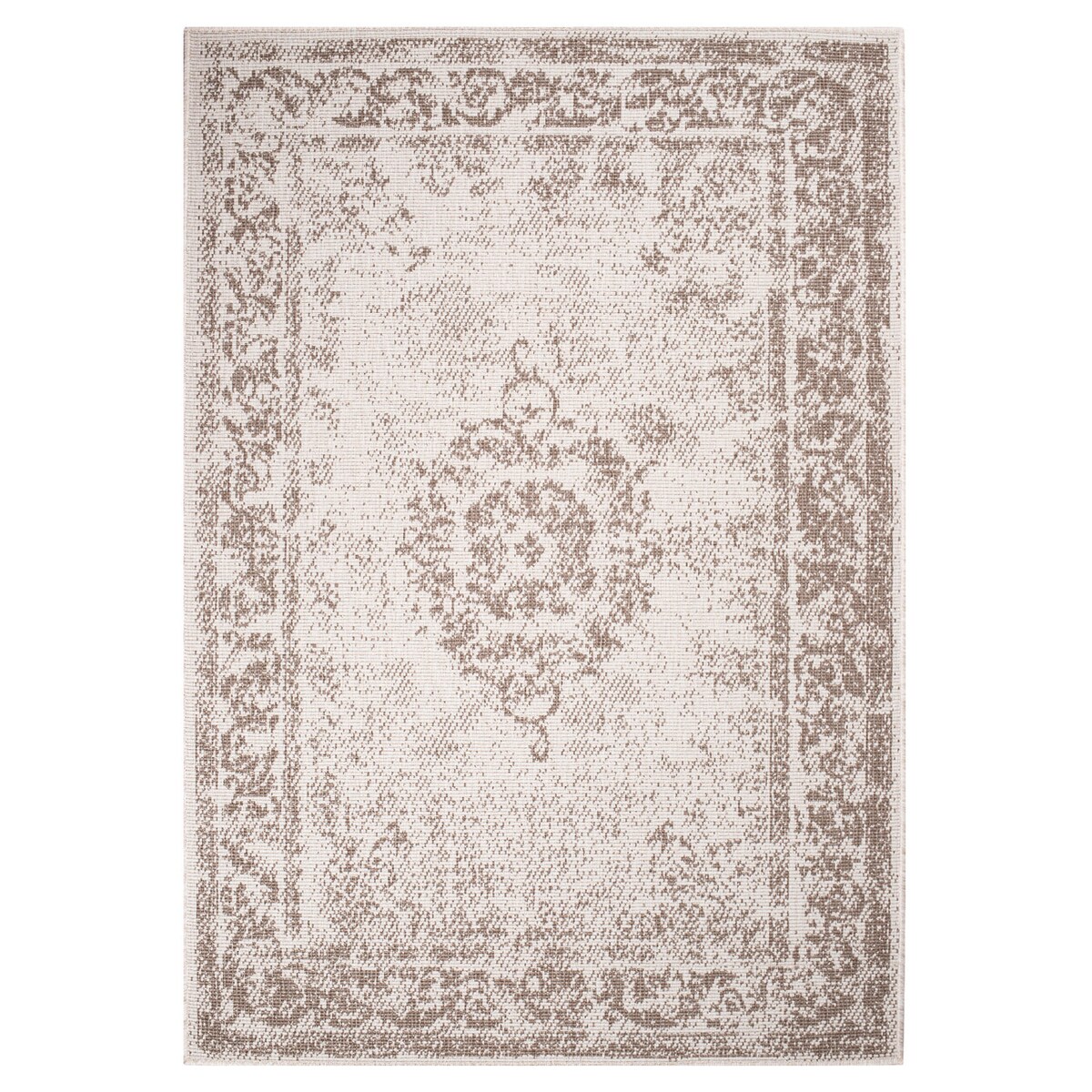 Funkcjonalny dywan na zewnątrz i do wnętrz, dwustronny DUO 55770 Krem 80x150