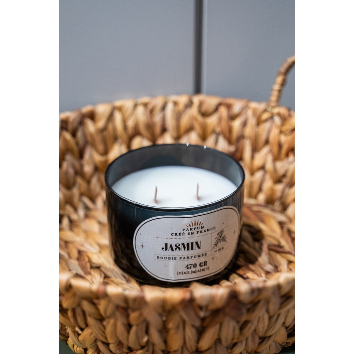 Duża świeca zapachowa w szkle, 2 knoty, 470 g