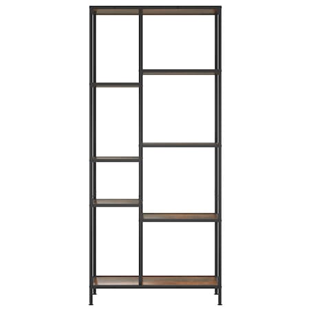 vidaXL Regał na książki, 80x30x180 cm, stal i materiał drewnopochodny