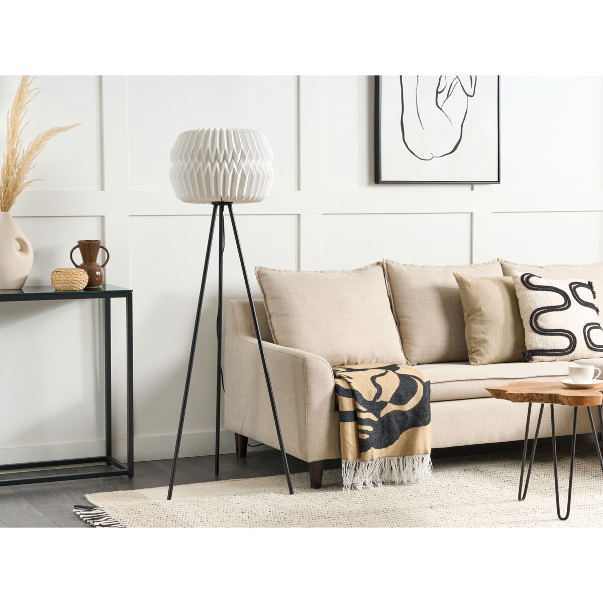 Lampa podłogowa biała HUNTER