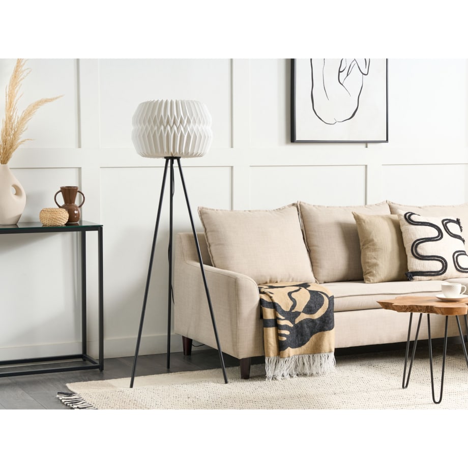 Lampa podłogowa biała HUNTER