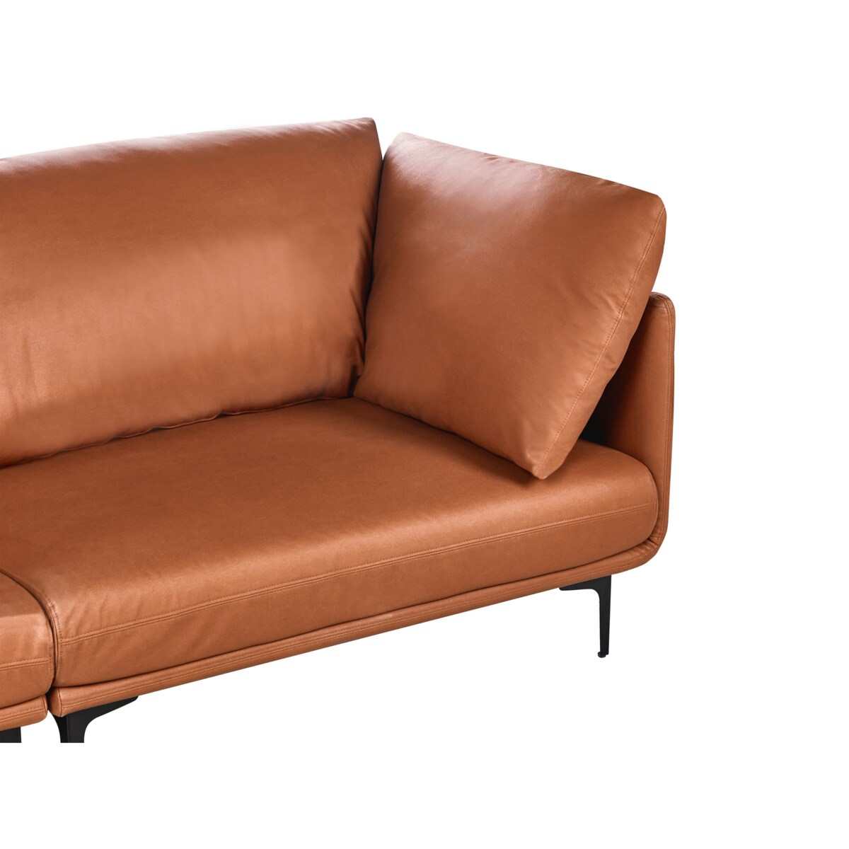 Sofa 3-osobowa ekoskóra złoty brąz REVSNES