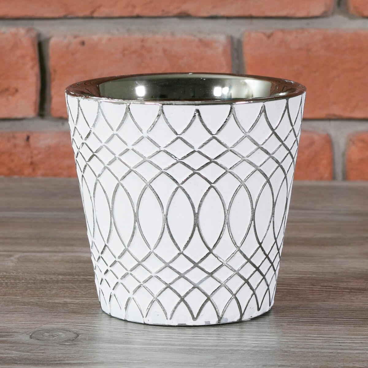 DONICA IGLOO ceramiczna biało-srebrna śr. 13cm