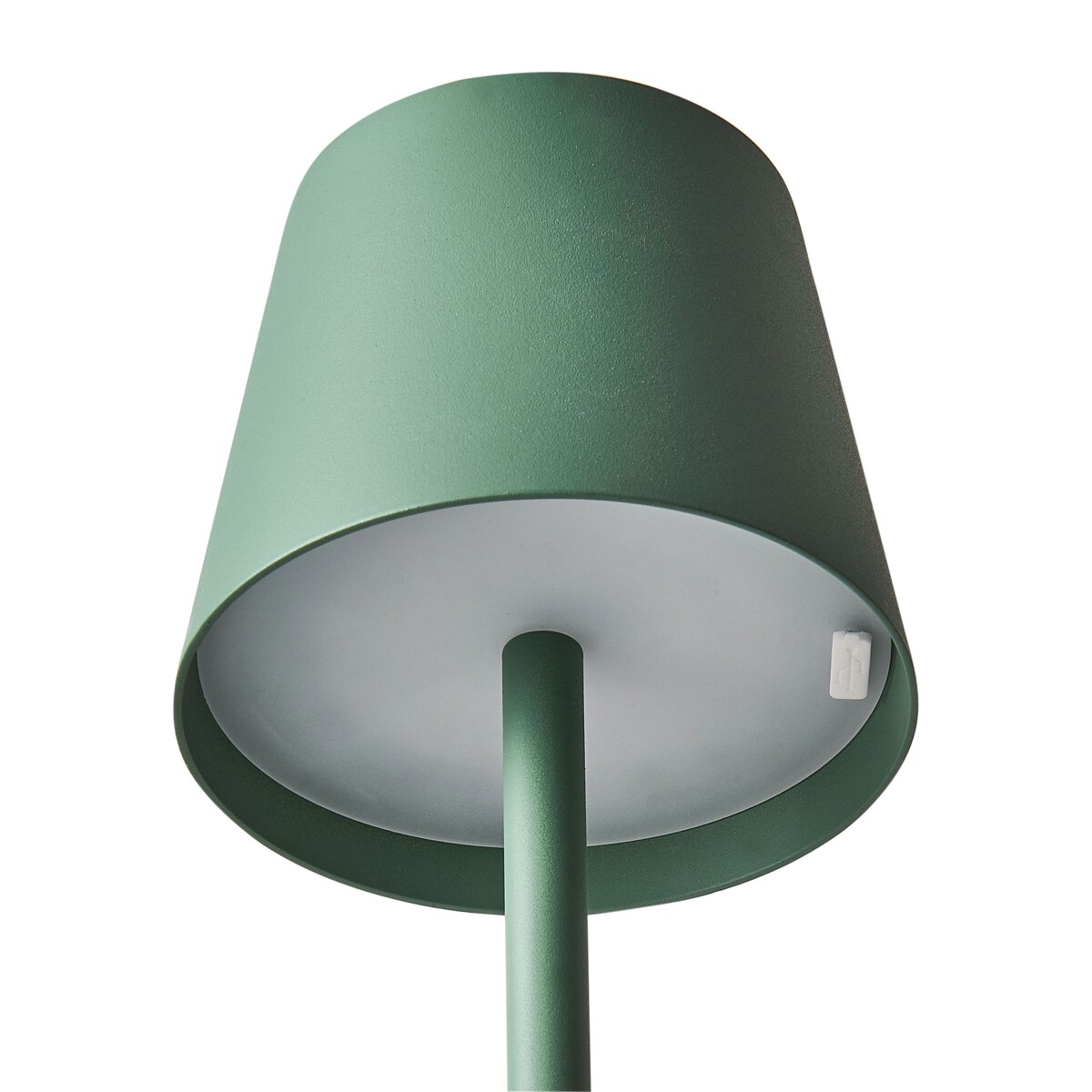 Bezprzewodowa lampa stołowa metalowa zielona BACEIRO