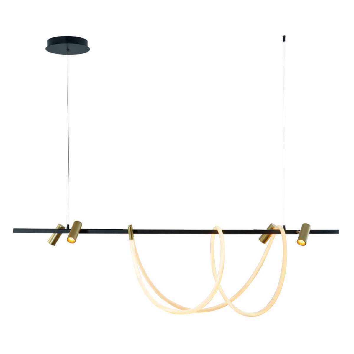 Wisząca lampa tuby Balbo 2200277L Zumaline LED 60W 3000-6000K złoty czarny