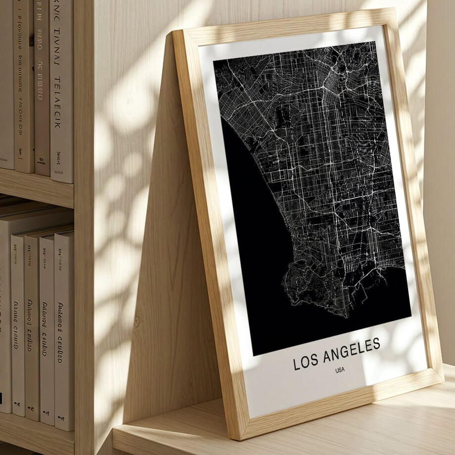 plakat los angeles mapa 50x70