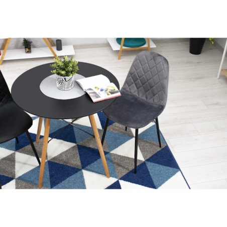 Krzesło Do Jadalni Kuchni Salonu Asti - Ciemny Szary Aksamit X 3