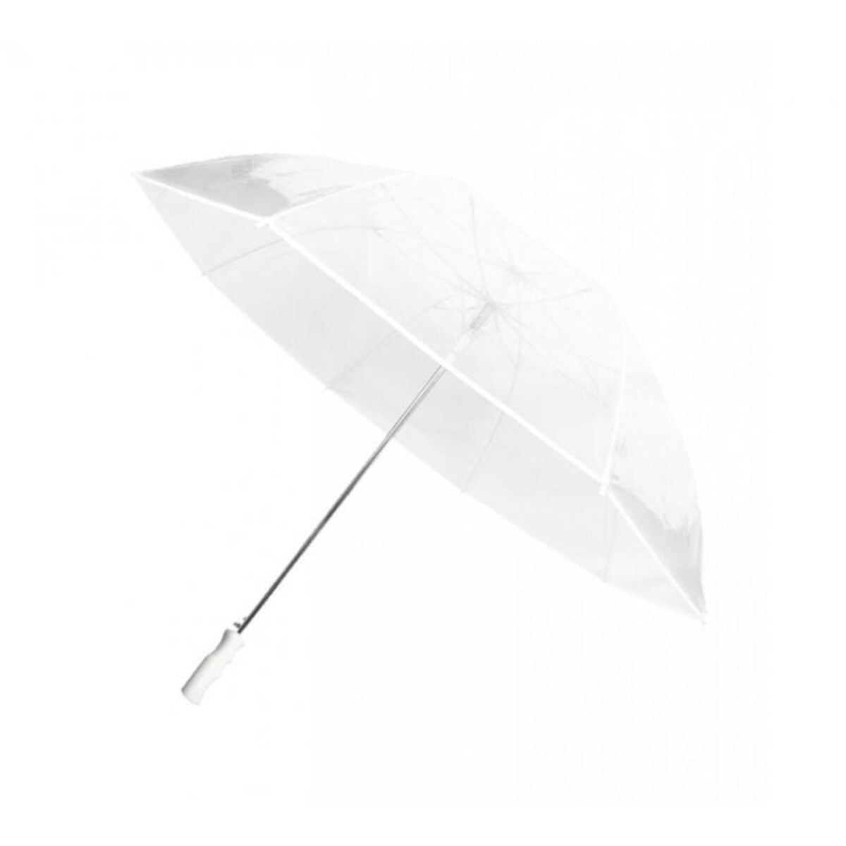 Długi parasol przezroczysty GOLF, biała bordiura