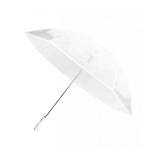 Długi parasol przezroczysty GOLF, biała bordiura