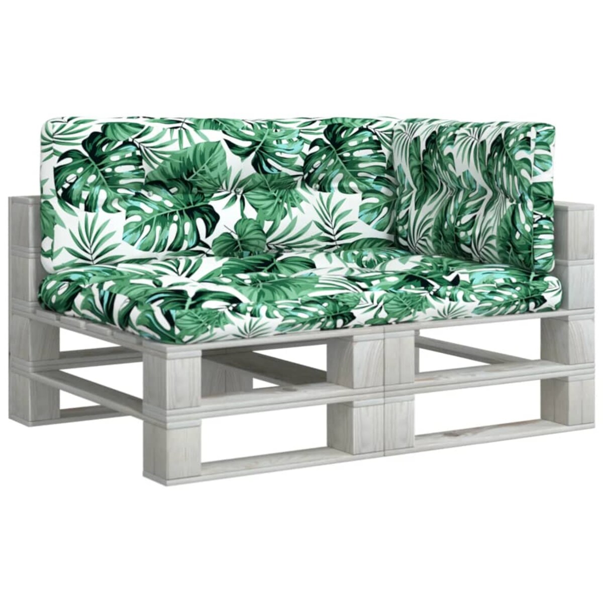 vidaXL Poduszki na palety, 3 szt., wzór w liście, tkanina