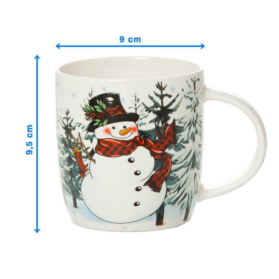 Kubek Świąteczny Ceramiczny Na Prezent 370 Ml Boże Narodzenie Bałwan