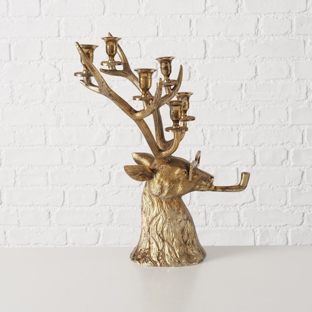 Świecznik Antyczny Hirsch „JONNY” z okularami i fajką, aluminium