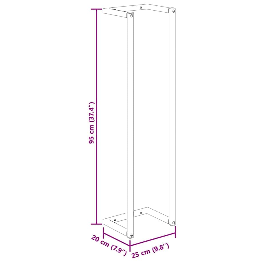 vidaXL Stojak na ręcznik, biały, 25x20x95 cm, stalowy