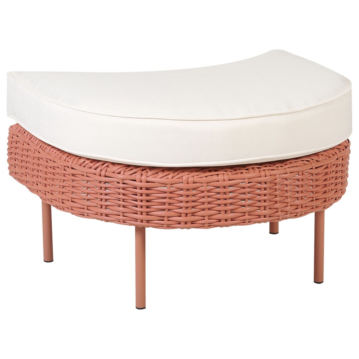 Fotel ogrodowy z technorattanu z podnóżkiem różowy ARCILLE