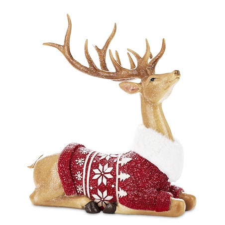Figurka jeleń w czerwonym sweterku 47,5x26x9 cm