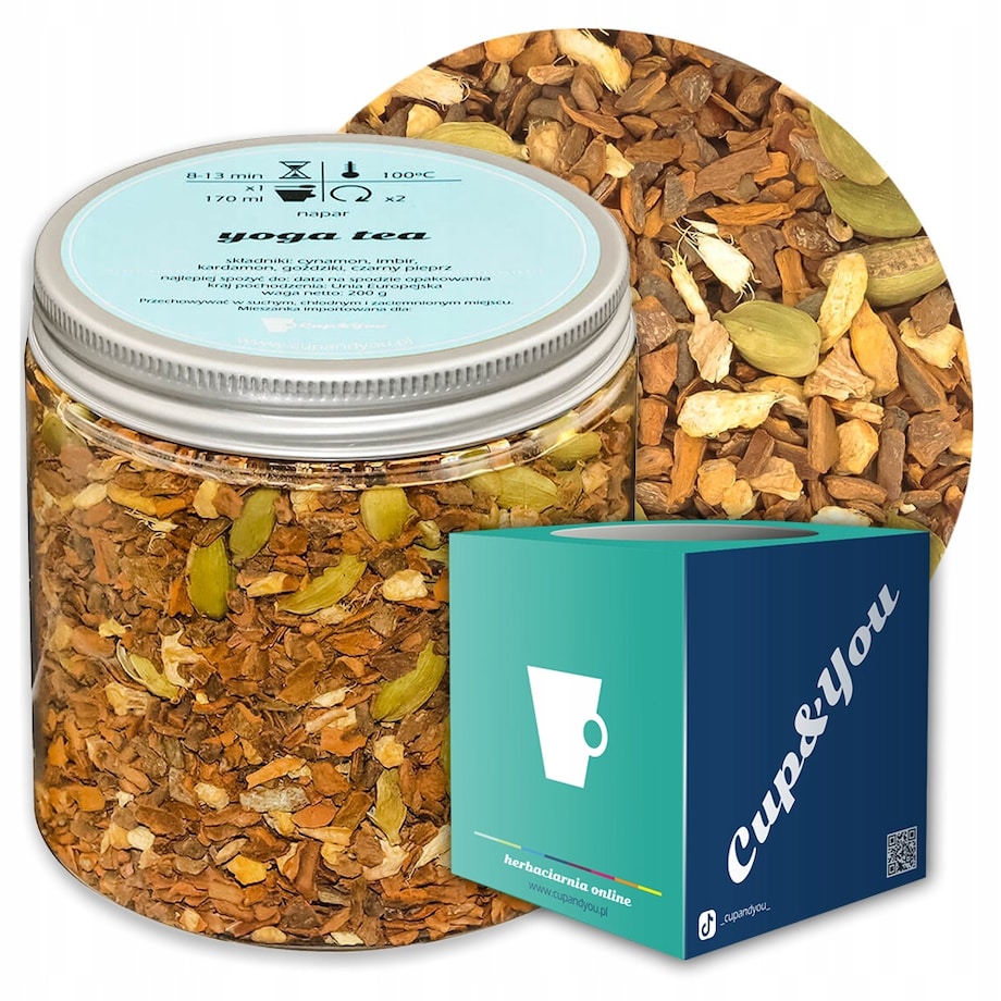 Herbata ziołowa YOGA TEA o smaku rozgrzewającej mieszanki przypraw PREMIUM - herbata liściasta sypana mieszanka napar susz - gotowa na prezent upominek