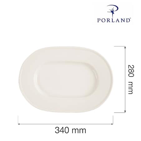 Półmisek owalny Porland Line 280 mm kremowy