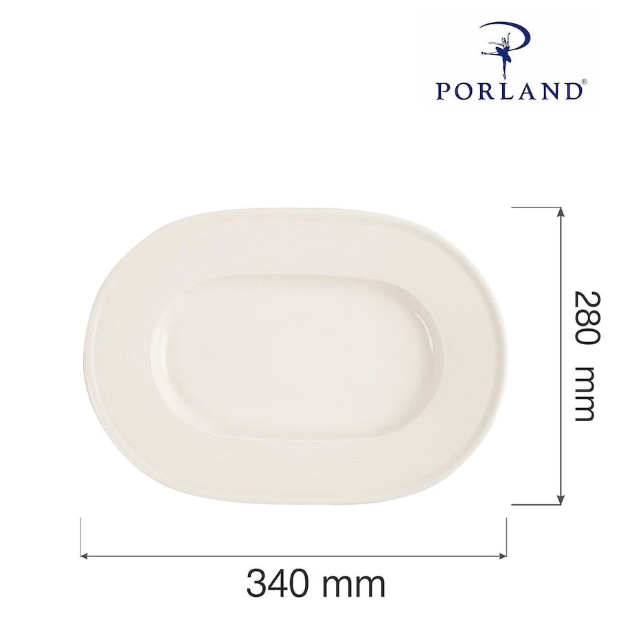 Półmisek owalny Porland Line 280 mm kremowy