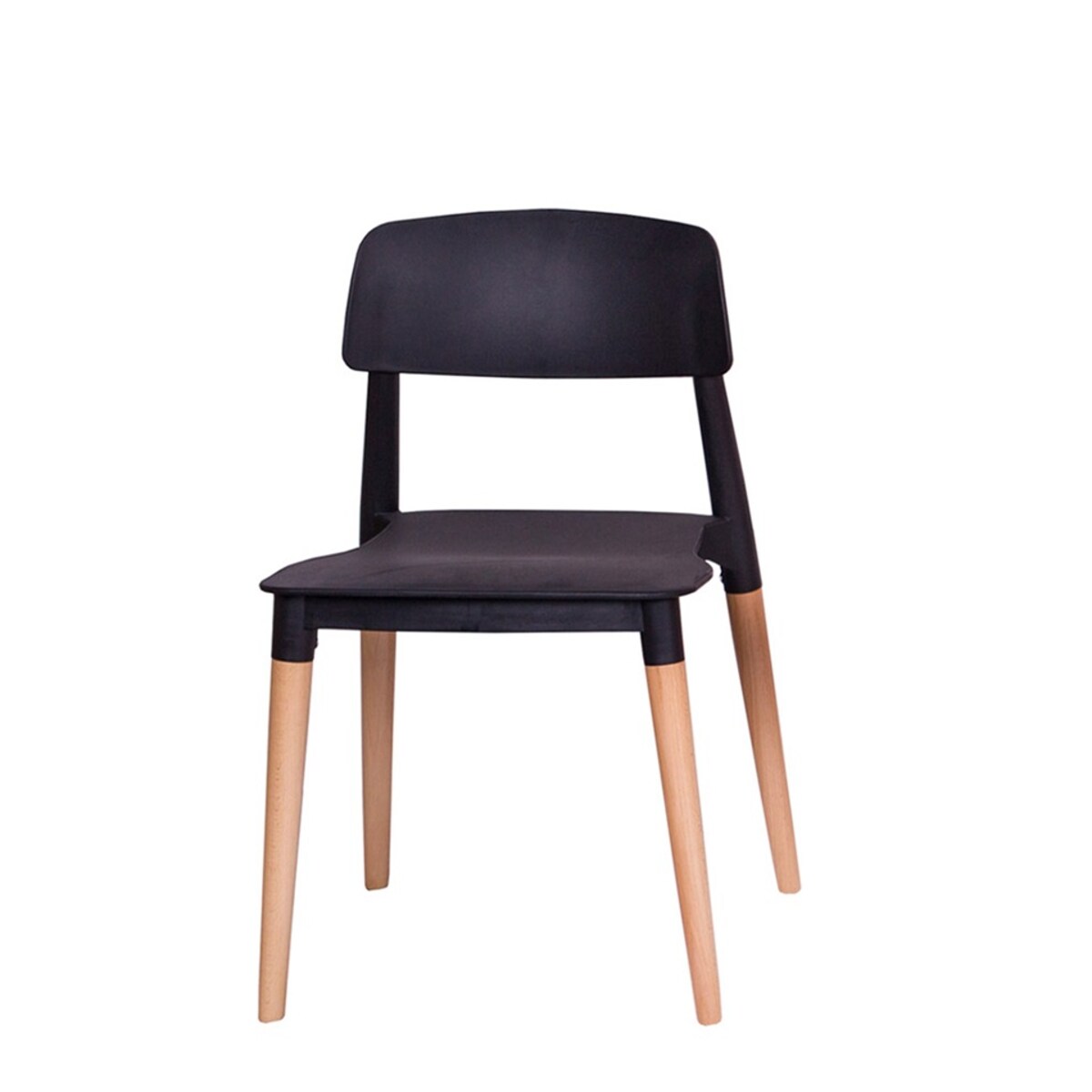 MODESTO krzesło ECCO czarne - polipropylen, podstawa bukowa