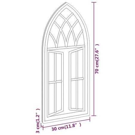 vidaXL Lustro do wnętrz, kolor piaskowy, 70x30 cm, żelazne
