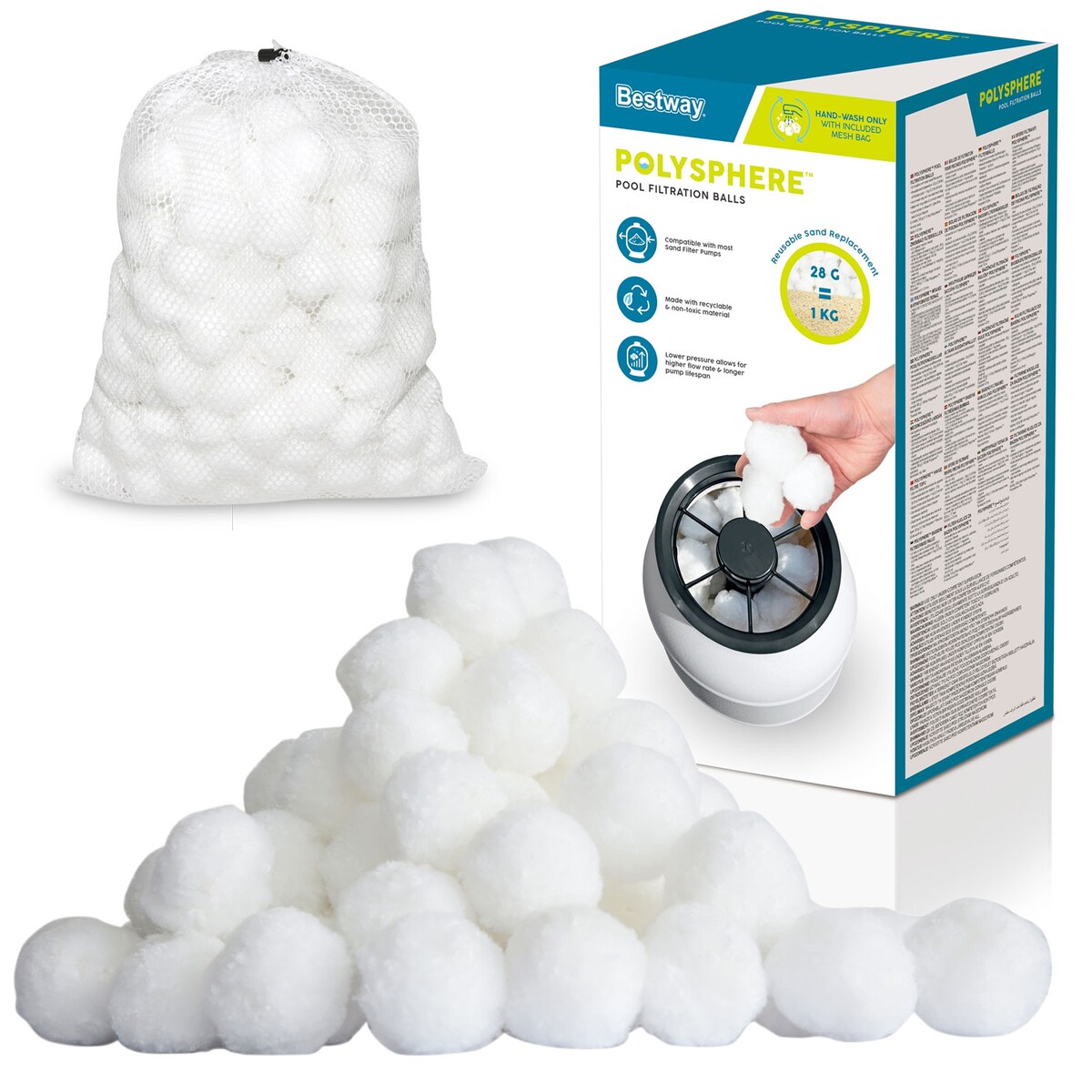 Pompa piaskowa do basenu filtr Bestway 3596 l/h + kulki filtracyjne