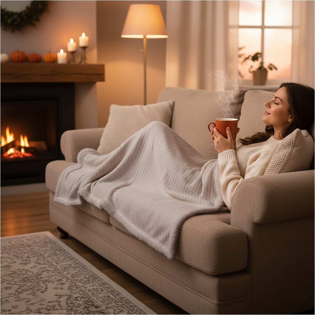 MIĘKKI KOC NARZUTA PLED NA ŁÓŻKO BARANEK SHERPA CIEPŁY 150x125 CM