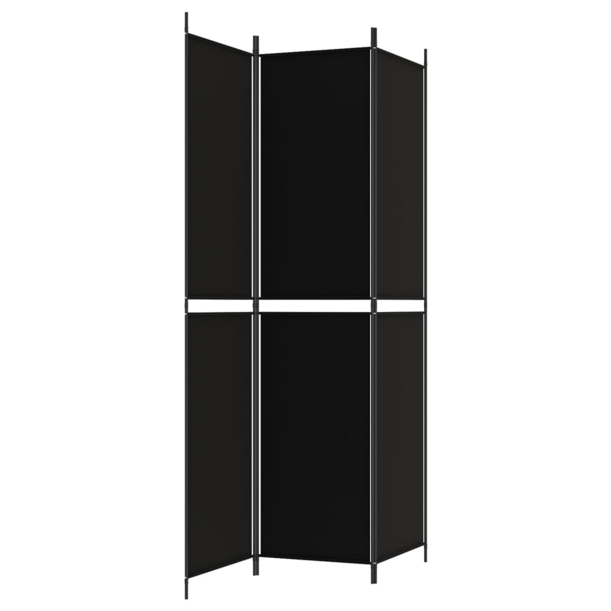 vidaXL Parawan 3-panelowy, czarny, 150x220 cm, tkanina