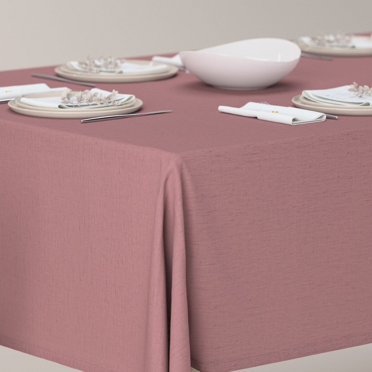 Obrus prostokątny 100 x 100 cm zgaszony róż