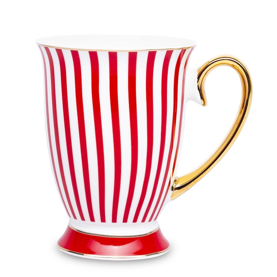 Kubek porcelanowy w paski w pudełku 300 ml