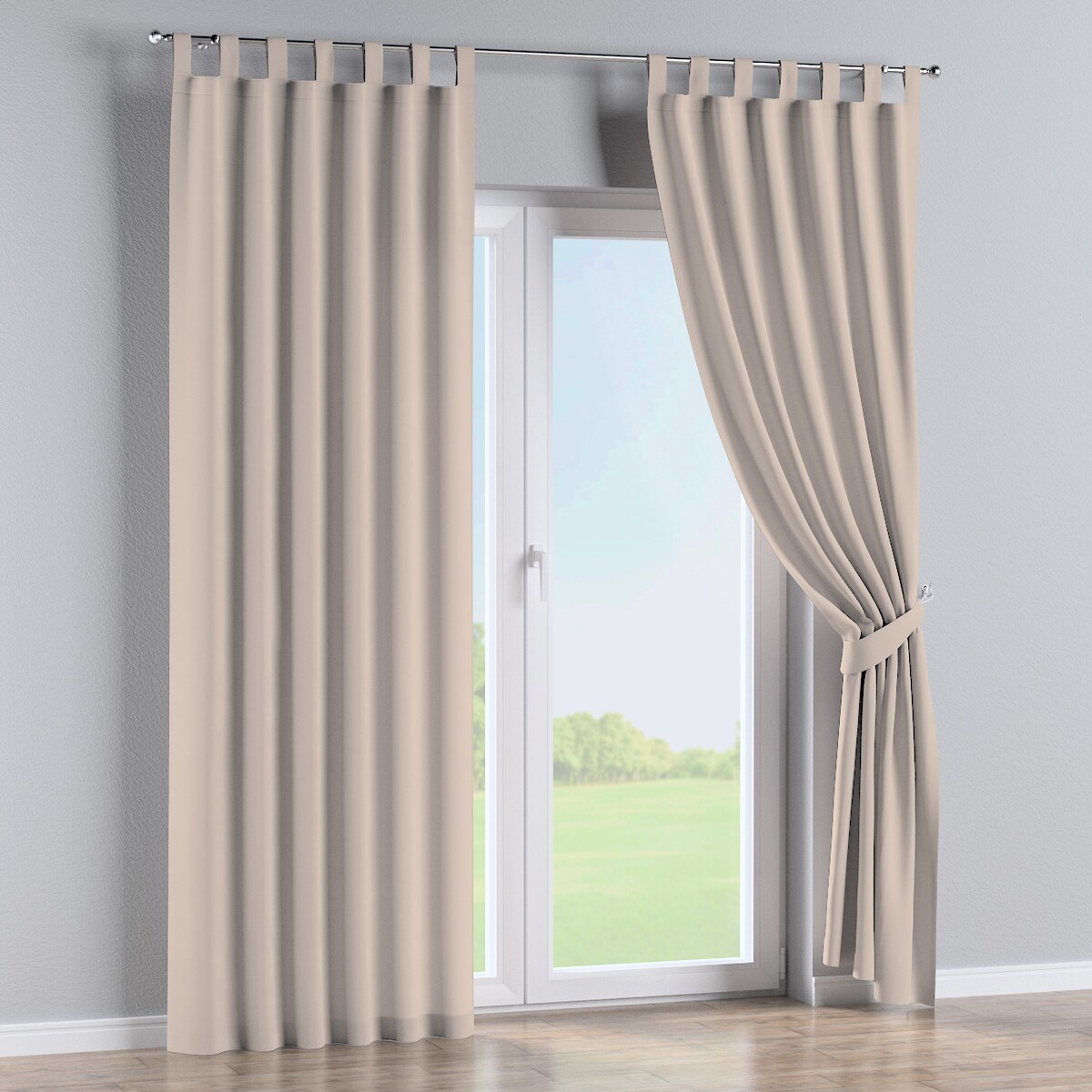 Zasłona na szelkach 1 szt. 130x245 jasnobeżowy