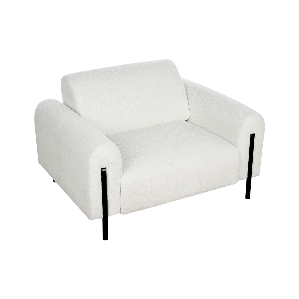 Fotel boucle biały ASKIM