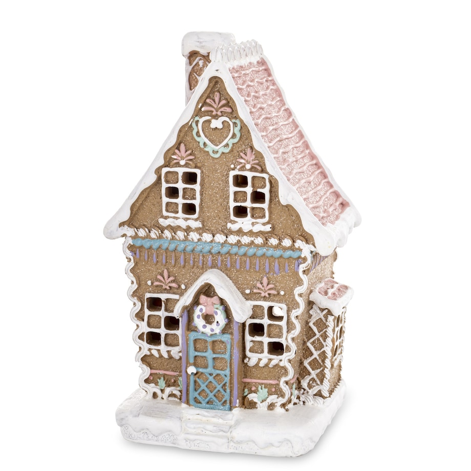 Dekoracja - piernikowy domek LED 18x 12 cm JANJAPILI