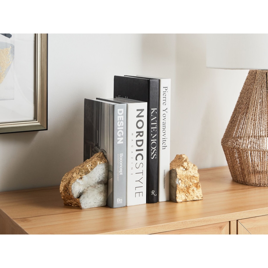 Podpórka do książek PERAMA Agat Biały Zestaw 2