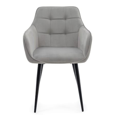 Krzesło tapicerowane welurowe GALLO velvet jasnoszary