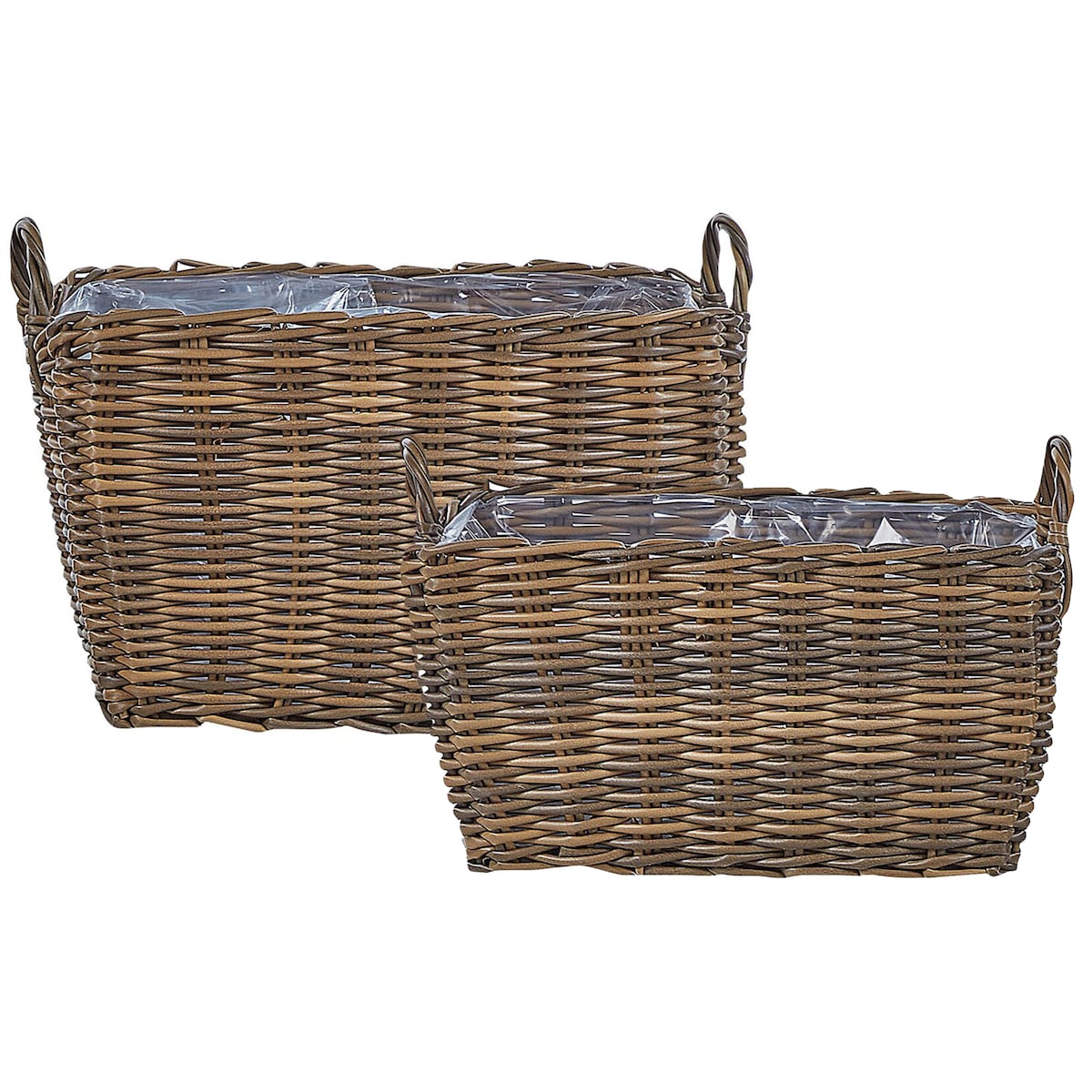 Zestaw 2 koszy na kwiaty ORMOS 53/59 cm Technorattan Brązowy