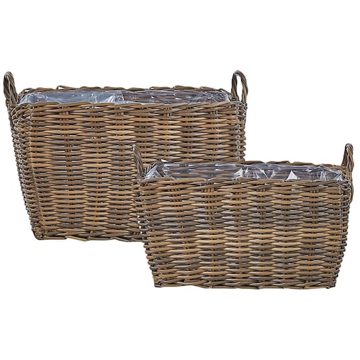 Zestaw 2 koszy na kwiaty ORMOS 53/59 cm Technorattan Brązowy